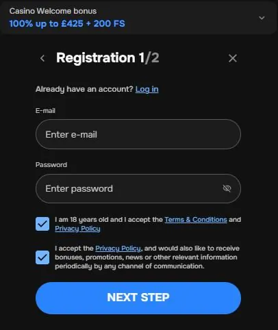 Register & Log In at MrPunter UK Casino