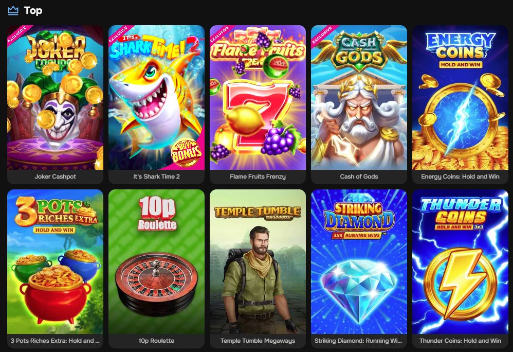 Top Games at Casino Mr Punter UK
