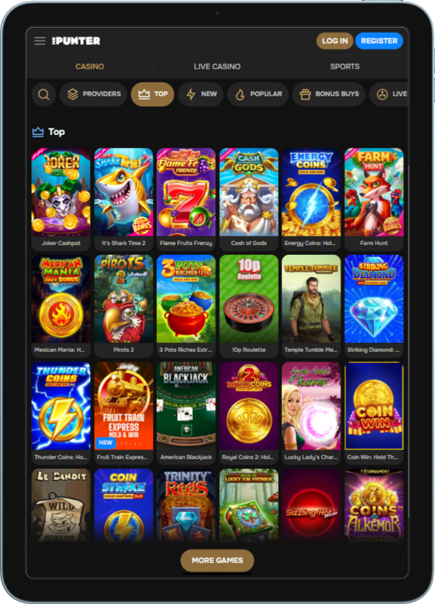 Full Slots Library on the MrPunter App UK