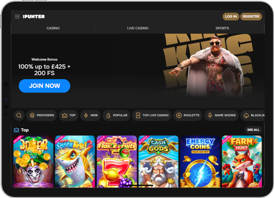 Mr Punter Casino App UK on Tablet